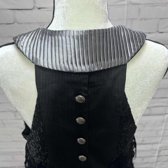 Y2K BKE Boutique Open Vest Ruffles Lace Women Size L - Picture 9 of 13